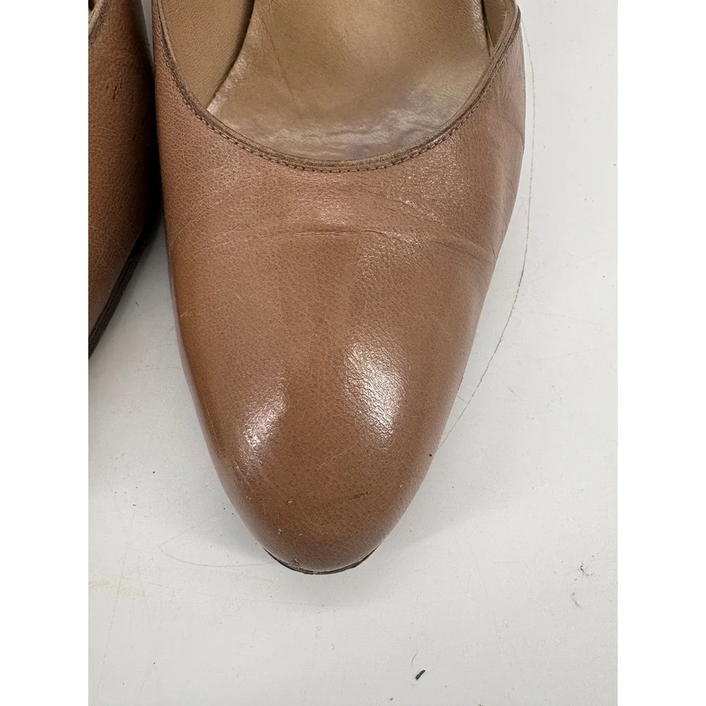 Pappagallo Pumps Women 9 M Vintage Pointed Toe Brown Leather Stiletto Spain